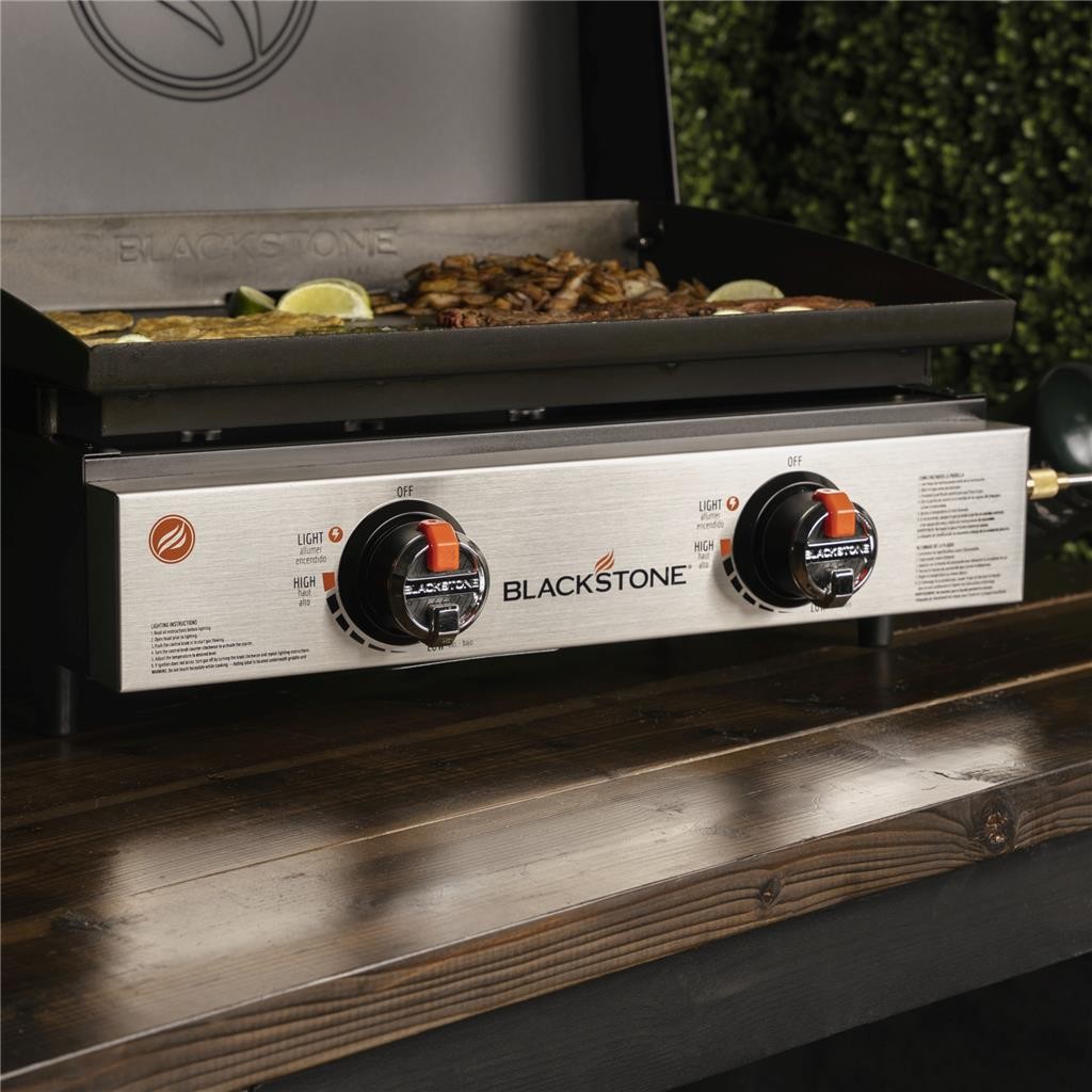 NEW Blackstone Original 22″ Stainless Front Panel Tabletop Griddle w/ Hood 2144