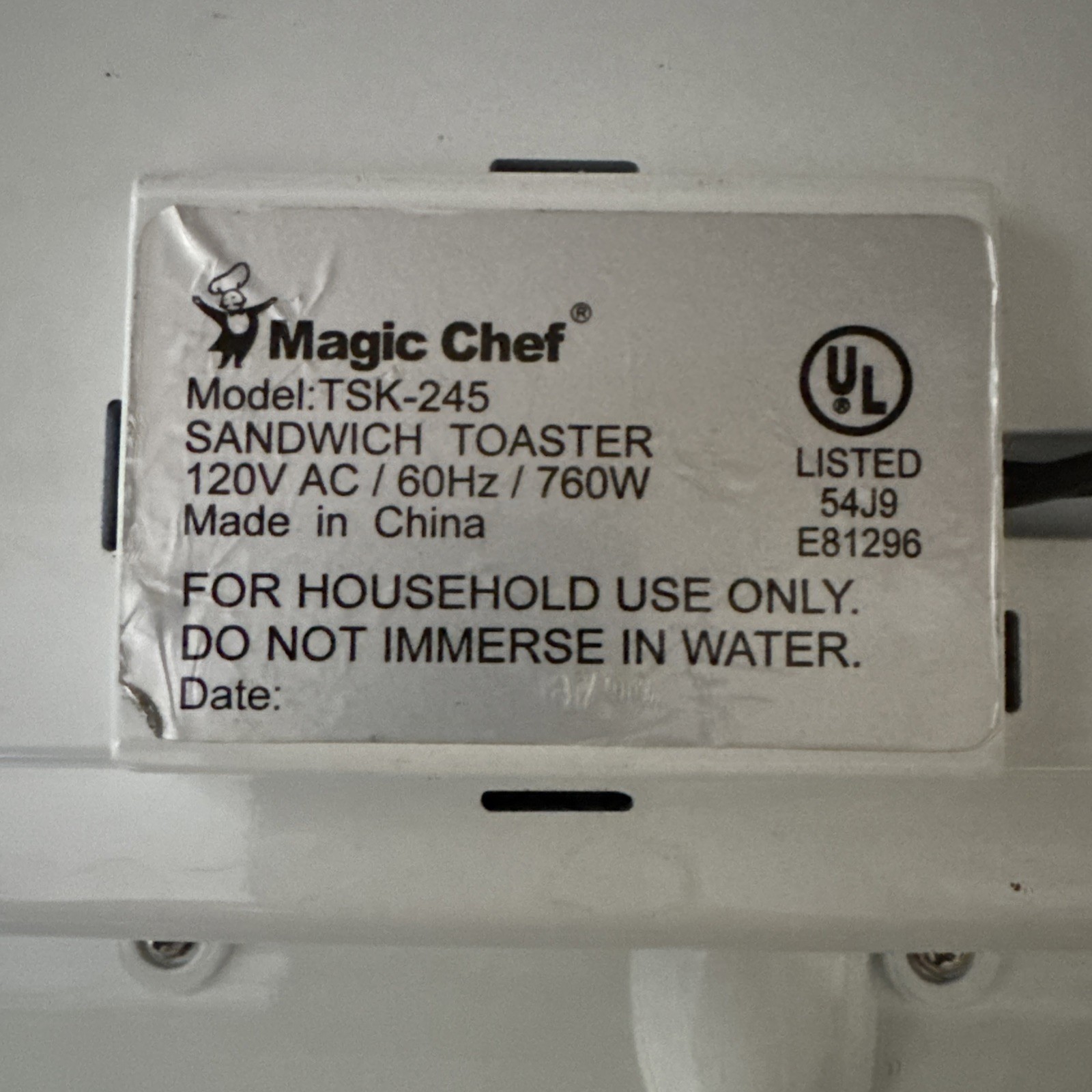 Vintage Magic Chef Sandwich Toaster White Tested And Working