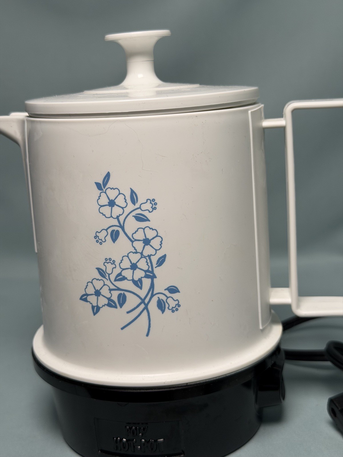Blue Floral Regal Poly Hot Pot 5 Cup Electric Tea Coffee Water Kettle.