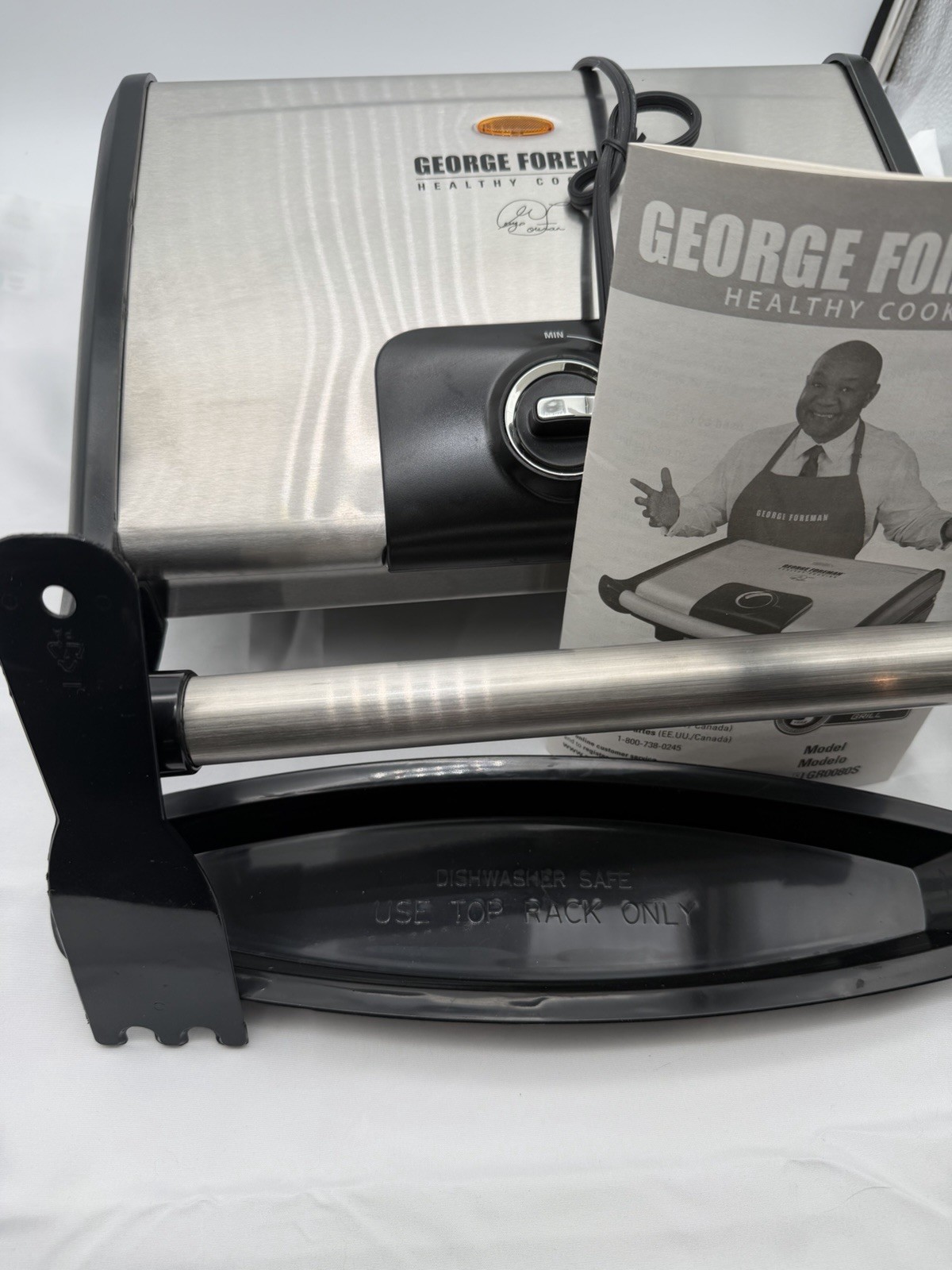 George Foreman GR0080S Variable Temp Grill Open Box Complete Manual & Box