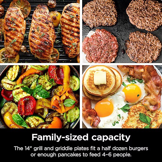 Ninja Sizzle GR101 Indoor Grill & Griddle 500°F 1450W Free Shipping