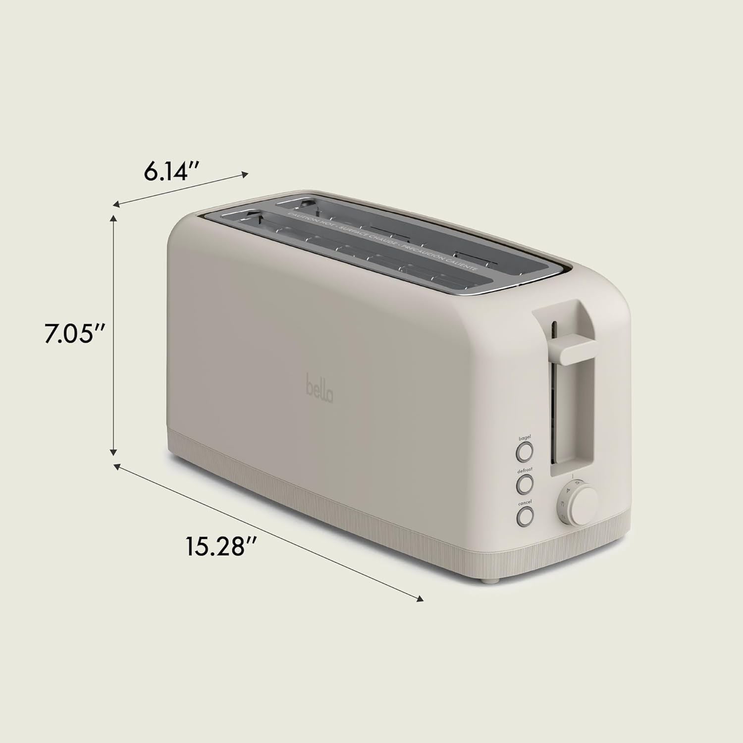 Bella 4 Slice Toaster 4 Slice, Oatmilk