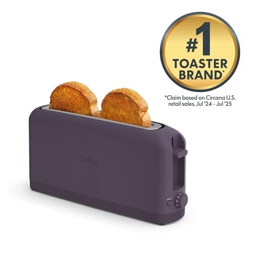 bella 2 Slice Slim Toaster, Fits-anywhere™ Kitchenware, 6 2 Slice, Oatmilk