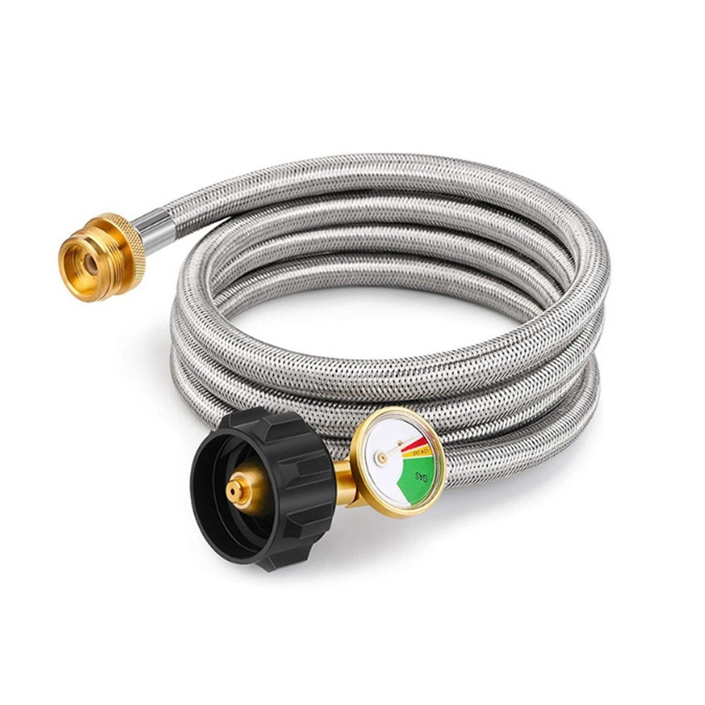 6FT Propane Hose Adapter with Gauge for Coleman Camping Stoves Outdoor Cooking
