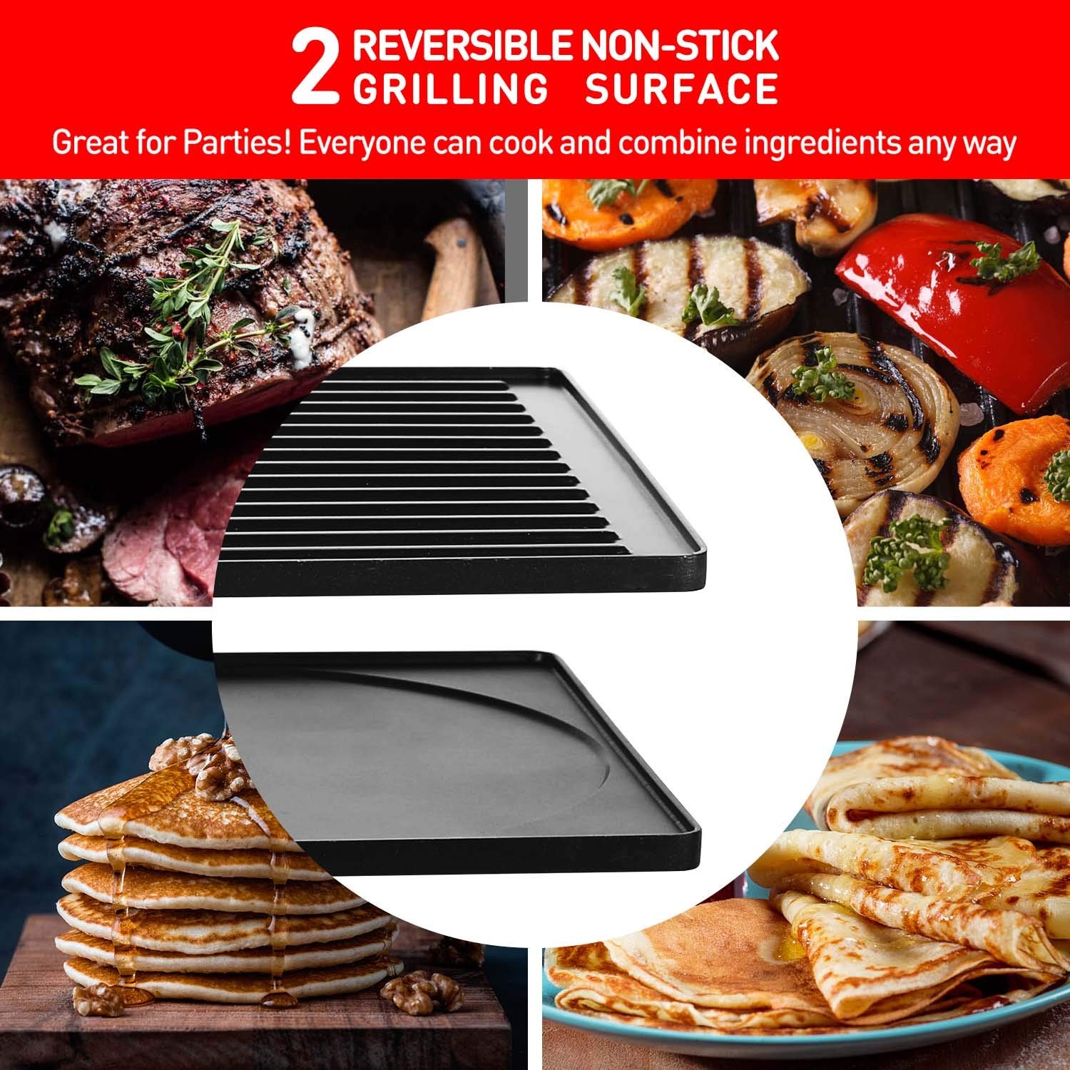 Raclette Grill, Techwood Electric Table Indoor Grill Korean BBQ Matte Black