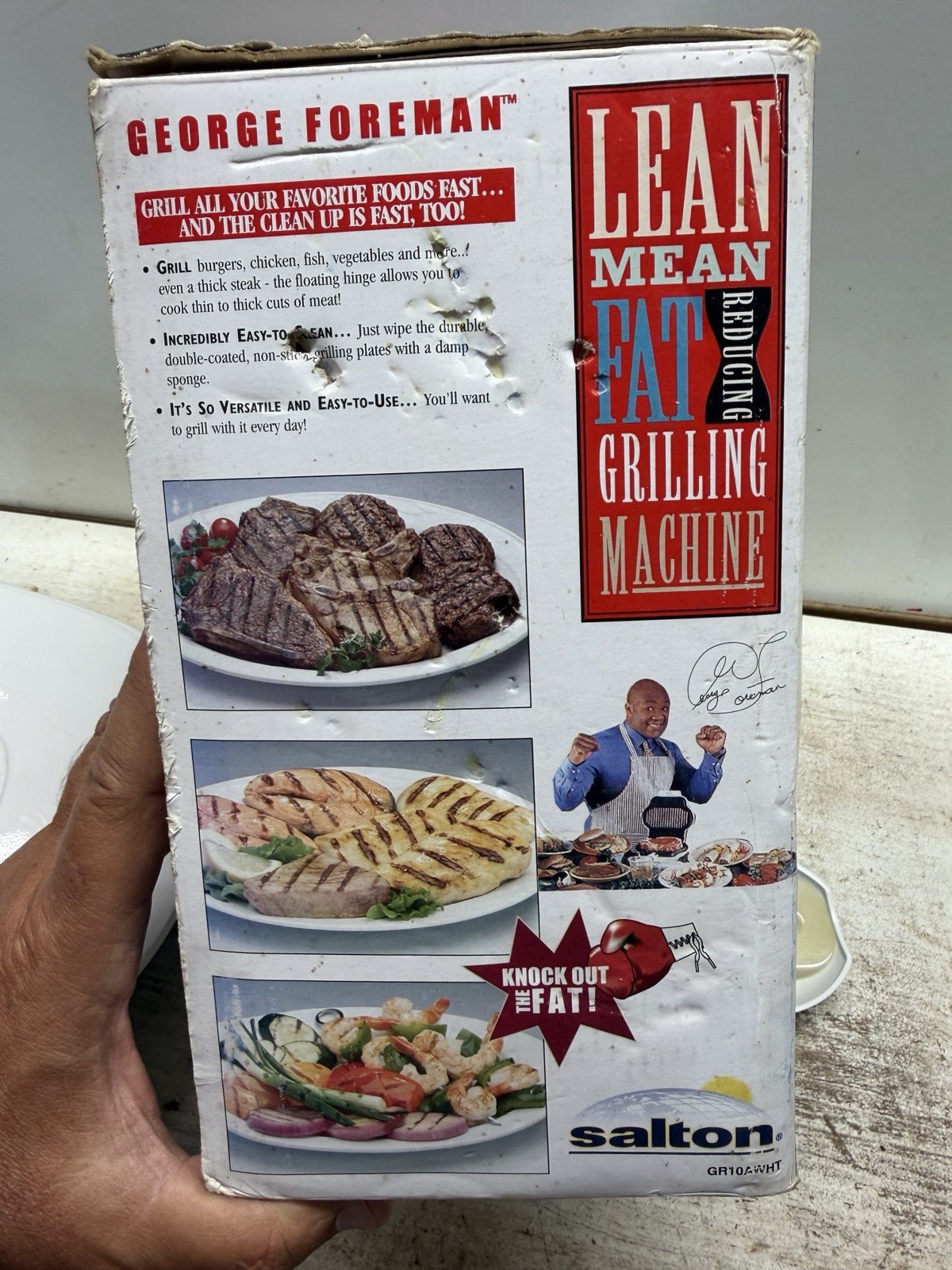 VTG 2000 NEW George Foreman Lean Mean Fat Reducing Grilling Machine GR10AWHT
