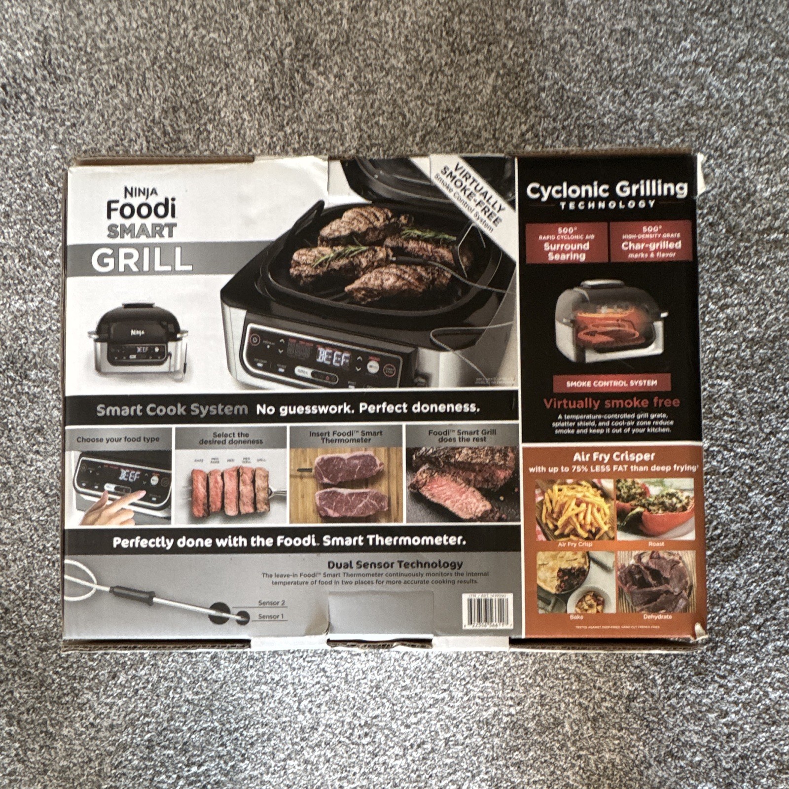 Ninja Foodi Smart Grill Indoor Electric Grill w/ Smart Thermometer Air Fry
