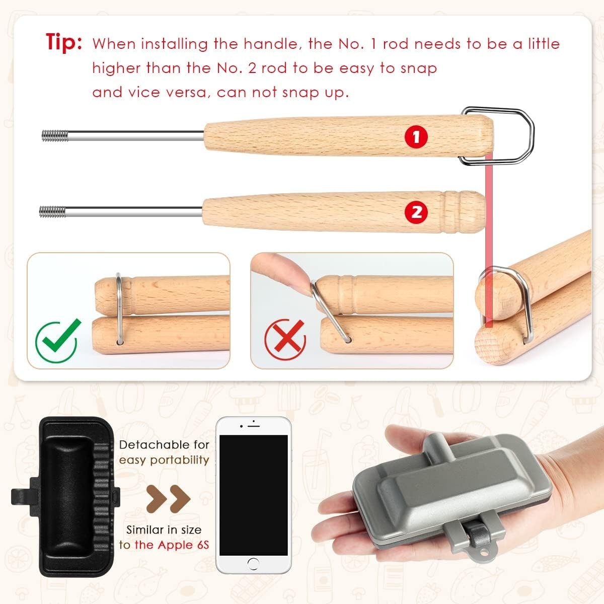 Locking Handle Non-Stick Grill – Ideal 4-in-1 Cooking for Small Kitchens