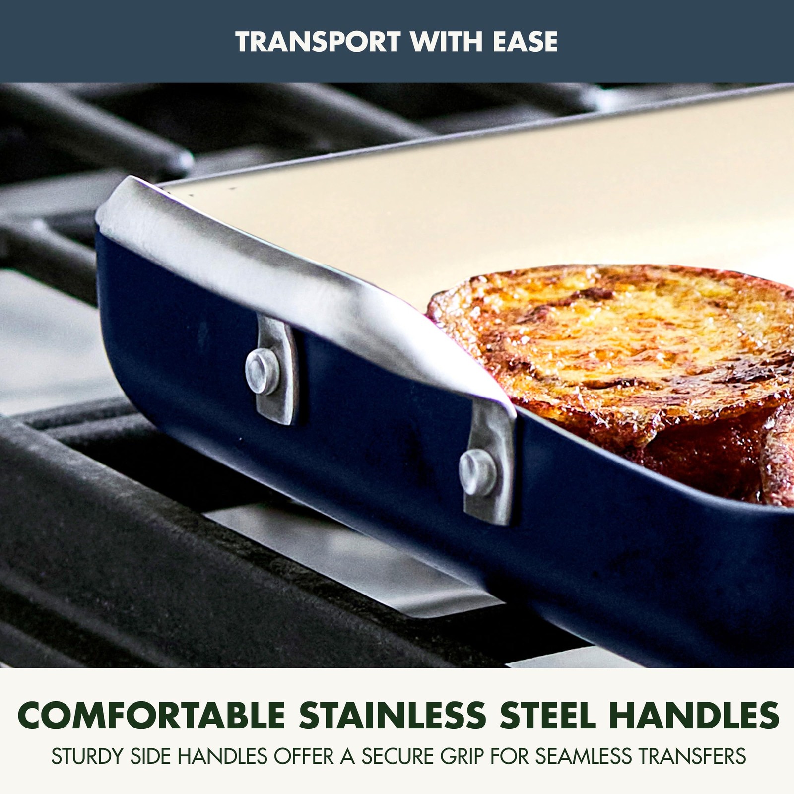 18″ x 11″ Double Burner Griddle Pan, Hard Anodized Healthy Ceramic Nonstick P…