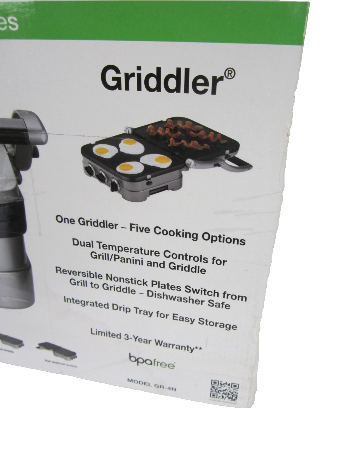 Cuisinart 5-in-1 Grill Griddler Panini Maker Set GR-4N Nonstick Plate Working