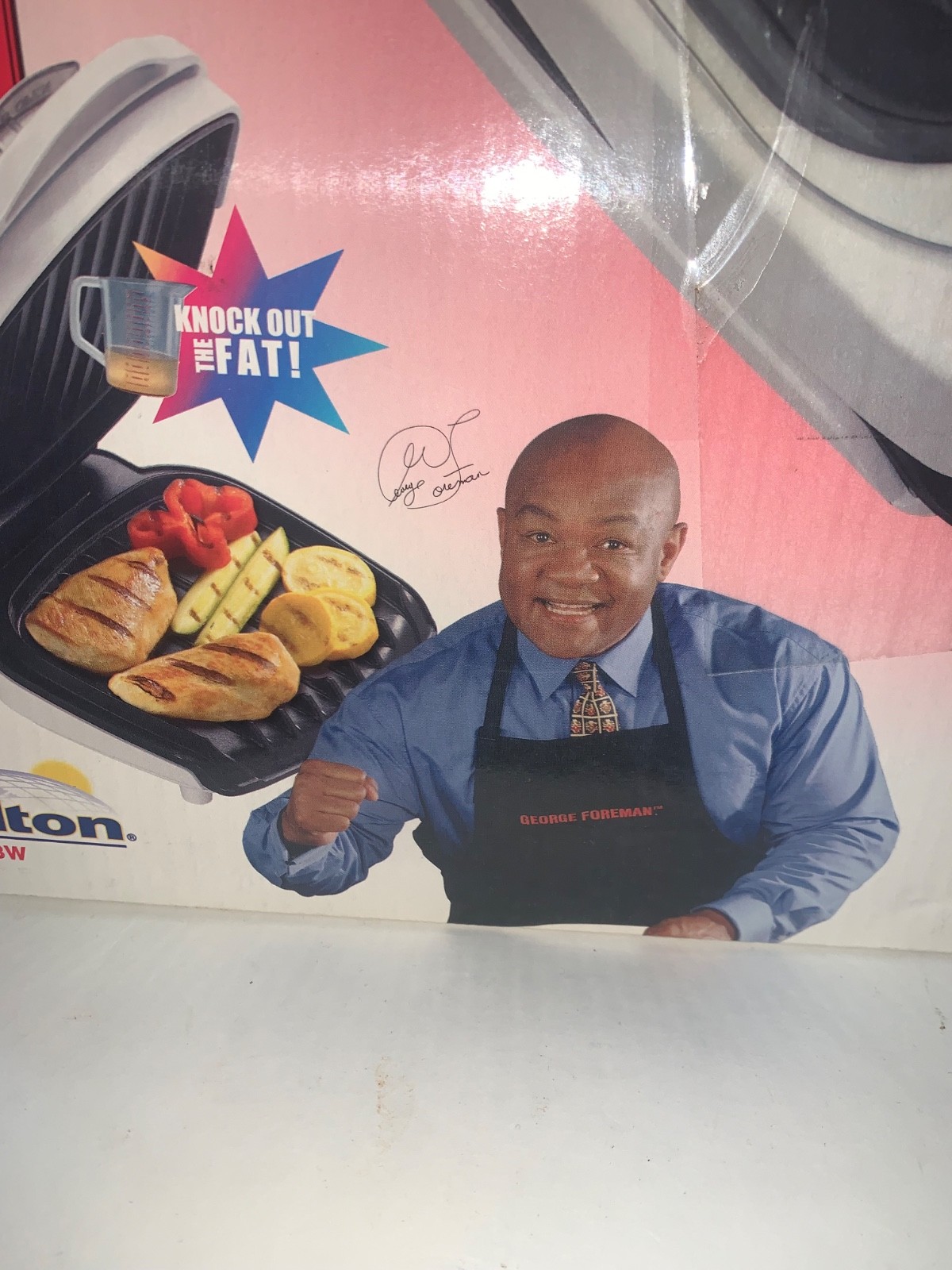 George Foreman Grill In Grilling White Salton GR10ABWR Box And Manual New!