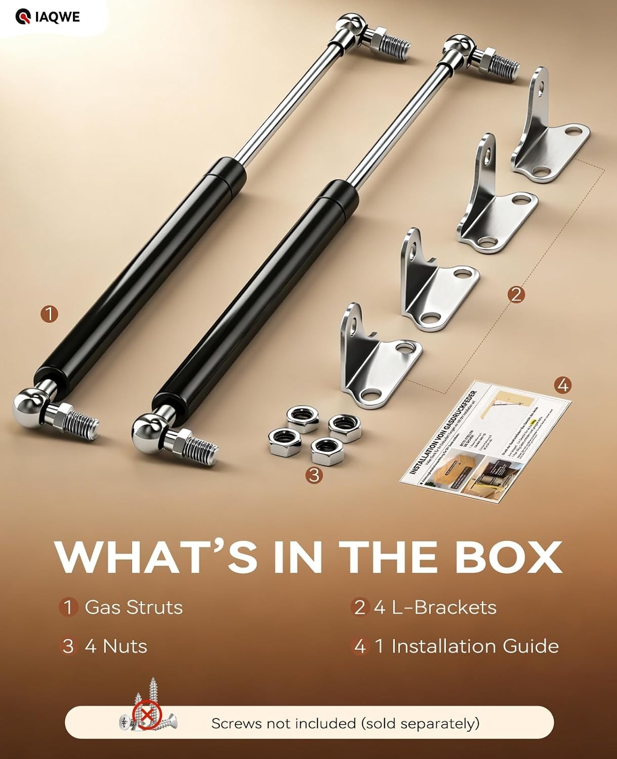 30″ Gas Struts 120Lbs for RV Bed, Trailer Door, Tool Box – 2 Pcs Kit