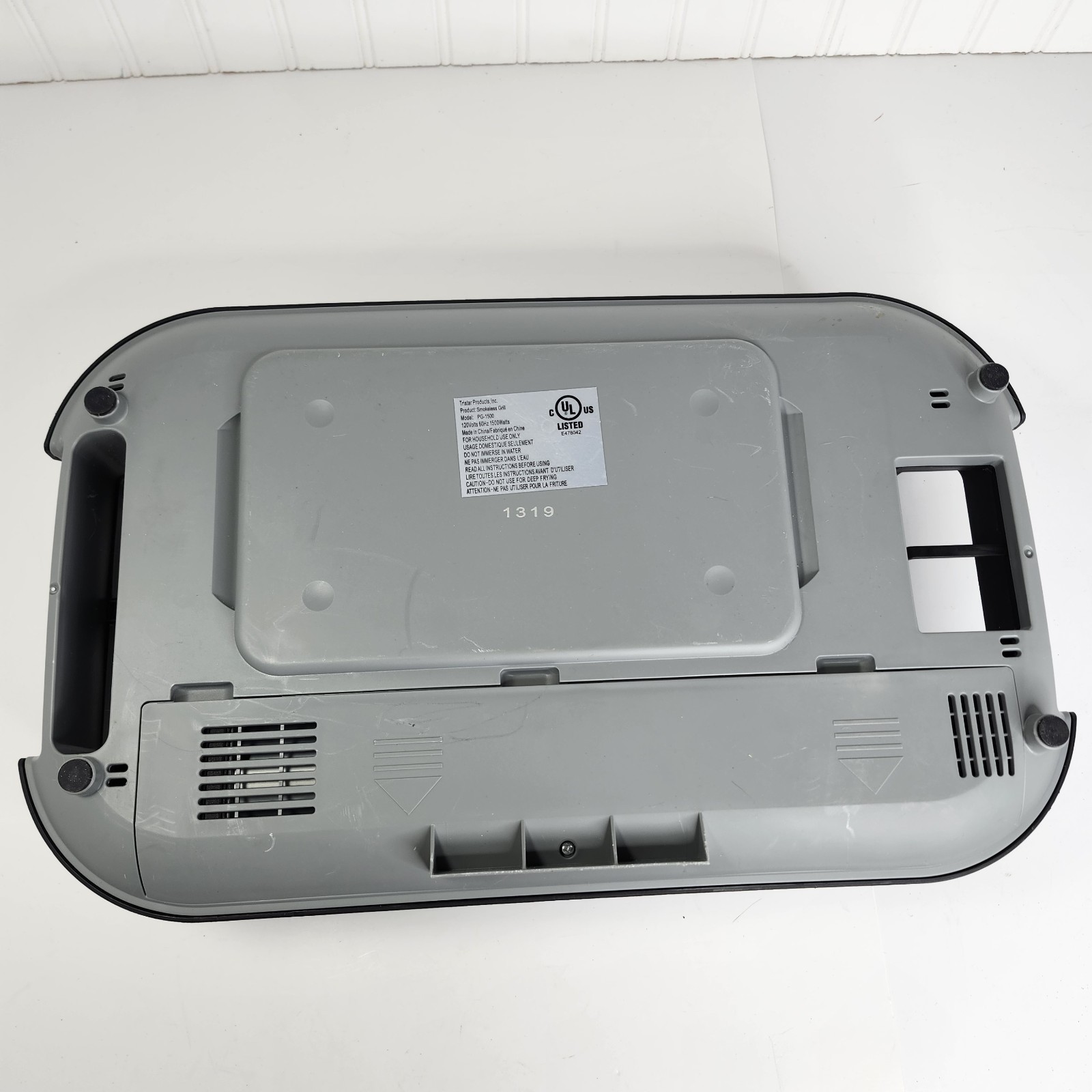 POWER XL SMOKELESS INDOOR GRILL MAIN BASE REPLACEMENT TRISTAR PG-1500FDR FAN COV