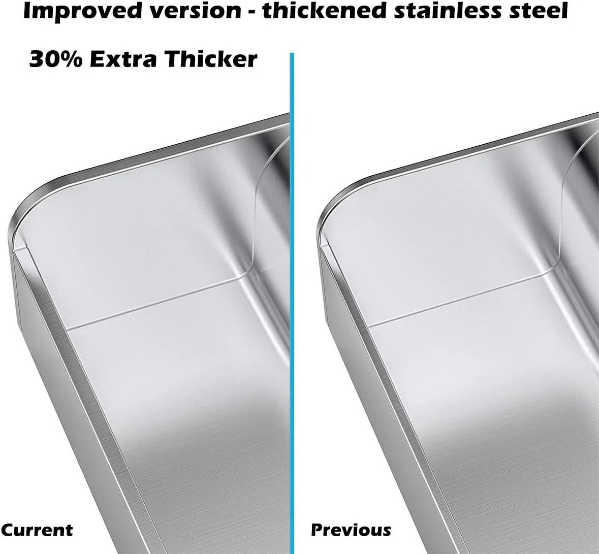 Professional Grade Stainless Steel Griddle with Even Heating Bracing – 17″ x 13″