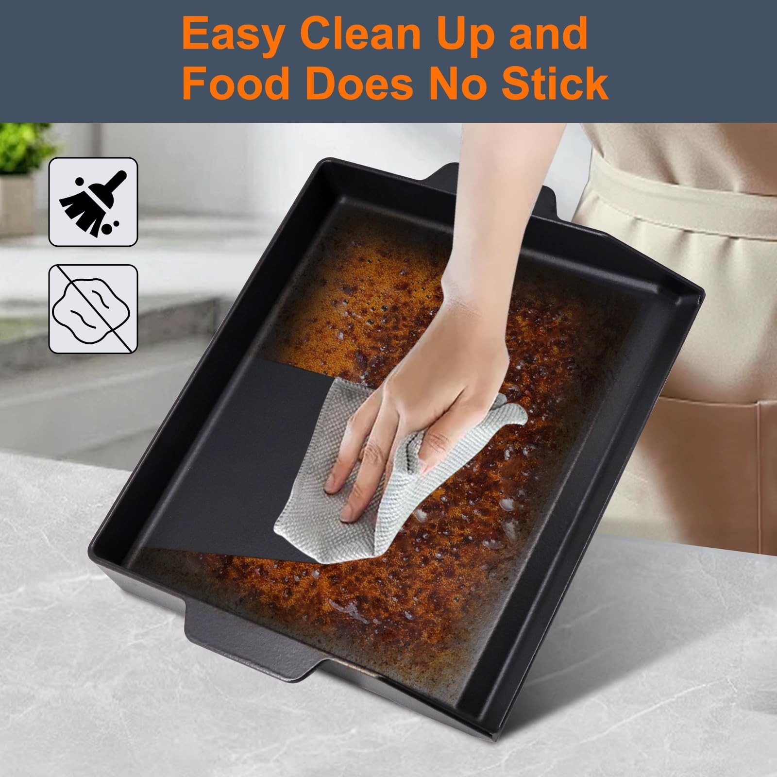 Universal Large Cast Iron Cooking Griddle with Extra High Sidewalls for Gas G…