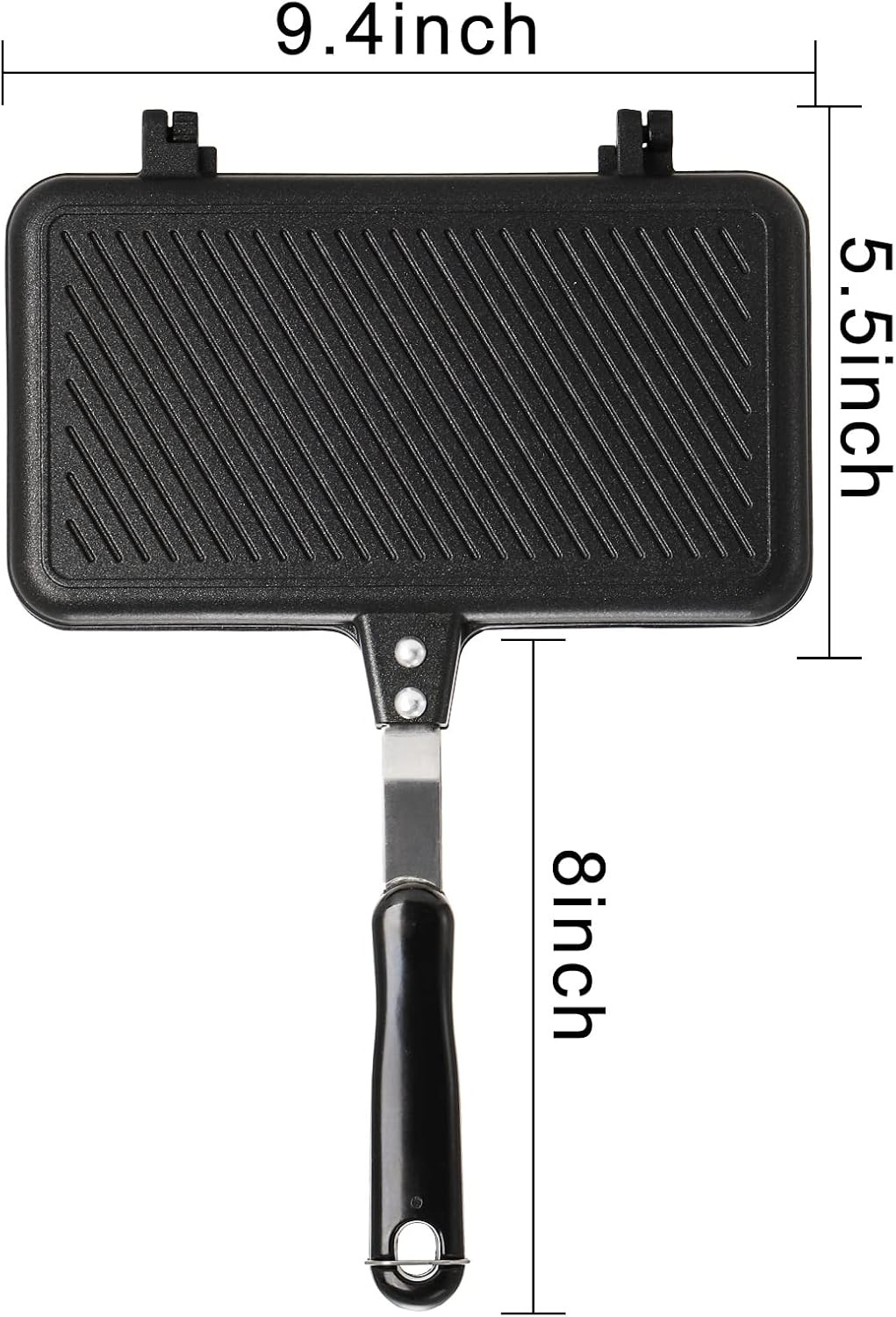 Sandwich Maker, Non-Stick Grill Panini Maker Pan with Handle, Stovetop Toasted A