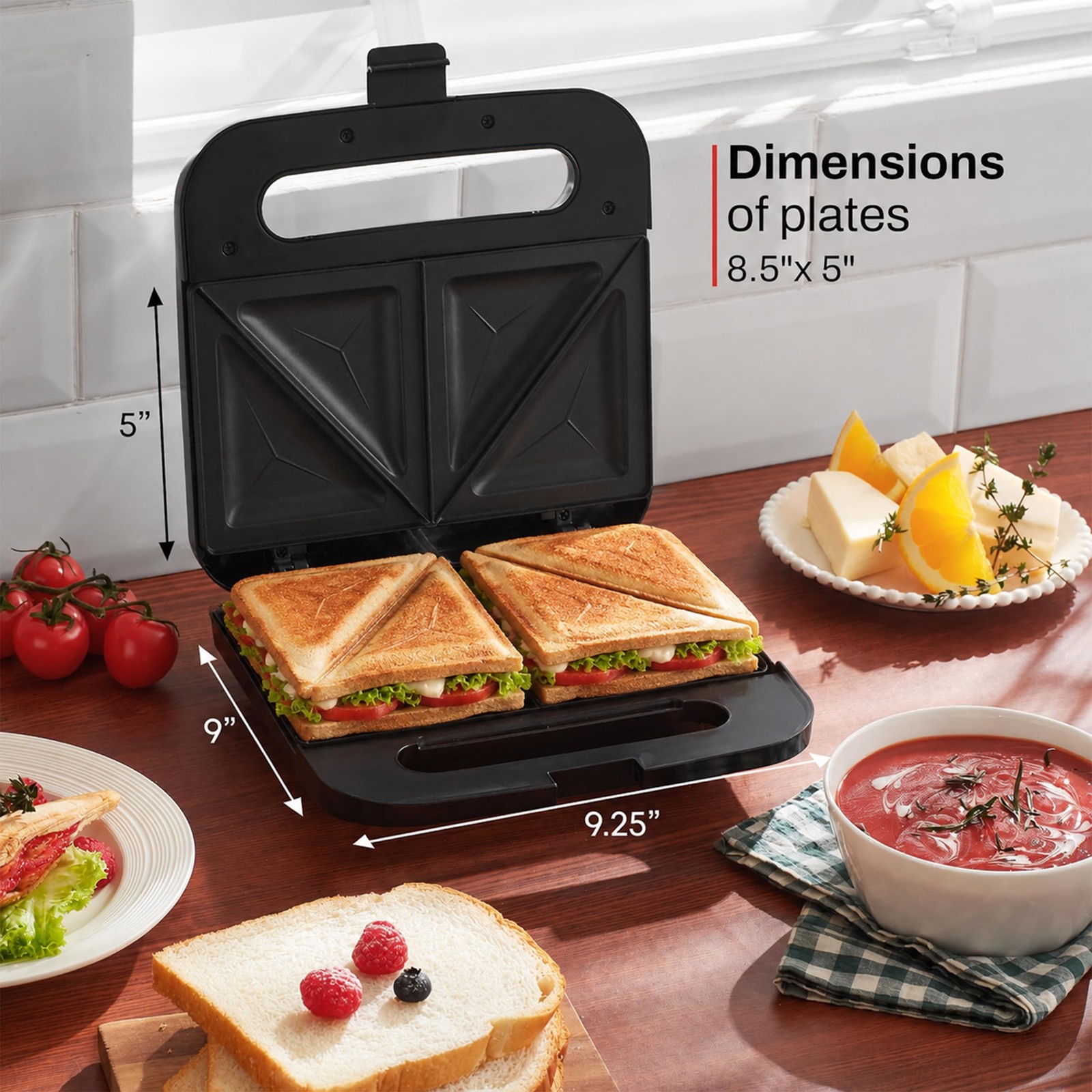 ESM2207XSS Sandwich Panini Maker Grilled Cheese, Machine Tuna Melt Omelets No…