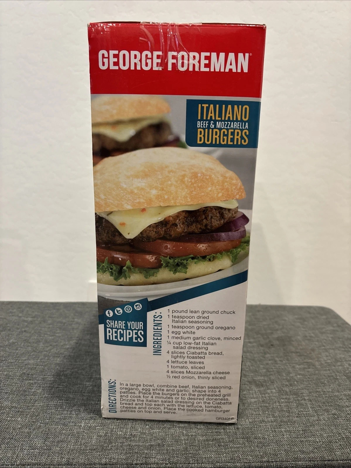 George Foreman 4-Serving Grill & Panini Press – Black Brand New Sealed Free Ship
