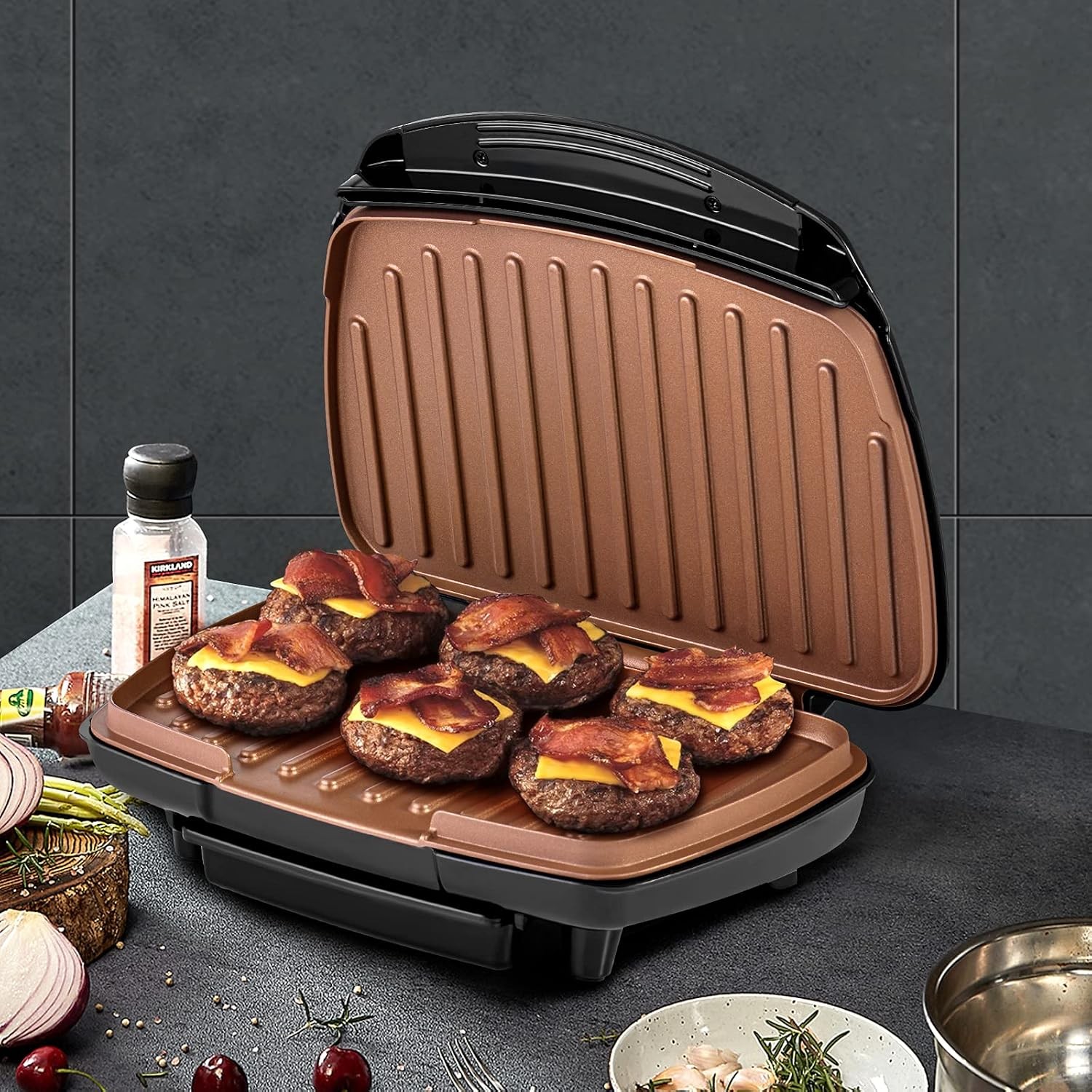 Health & Home 2-Serving Classic Plate Grill Maker & Panini Press Black KS-306