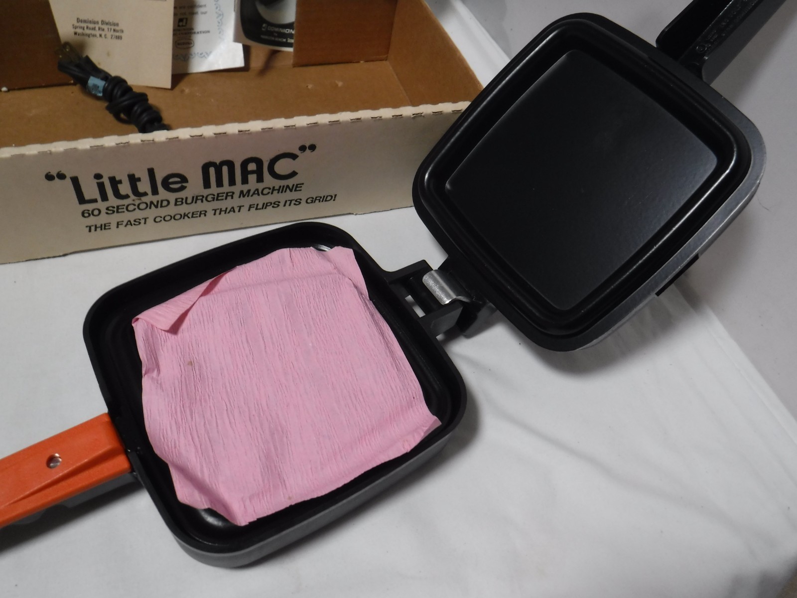 NEW “Little MAC” 60 Second Burger Gridle Machine Hamburger Maker Model #2108
