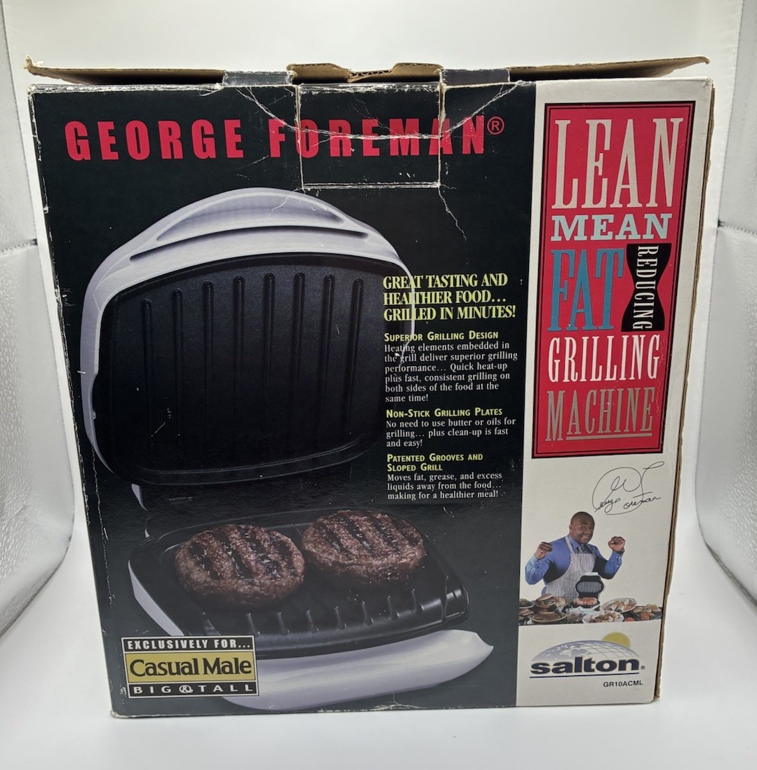 George Foreman Grill, Compact, Exclusively Casual Male Big & Tall (New Open Box)