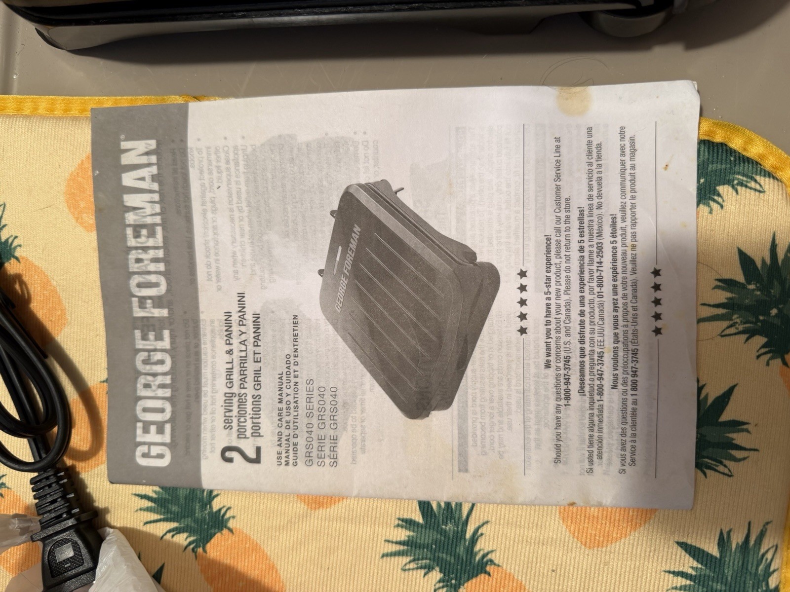 George Foreman GRS040 Series 2-Serving Grill & Panini Press 800W Black