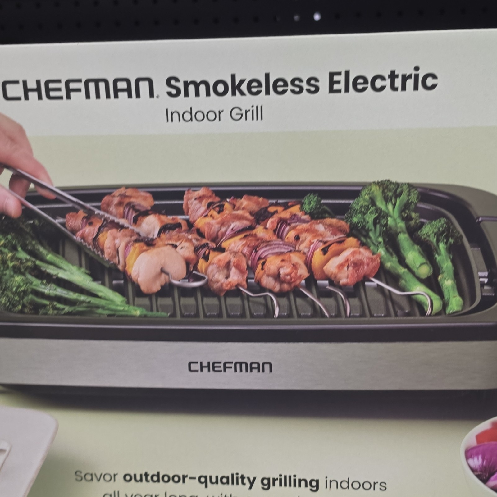 Chefman Smokeless Electric Indoor Grill Black Silver Rectangular Grill