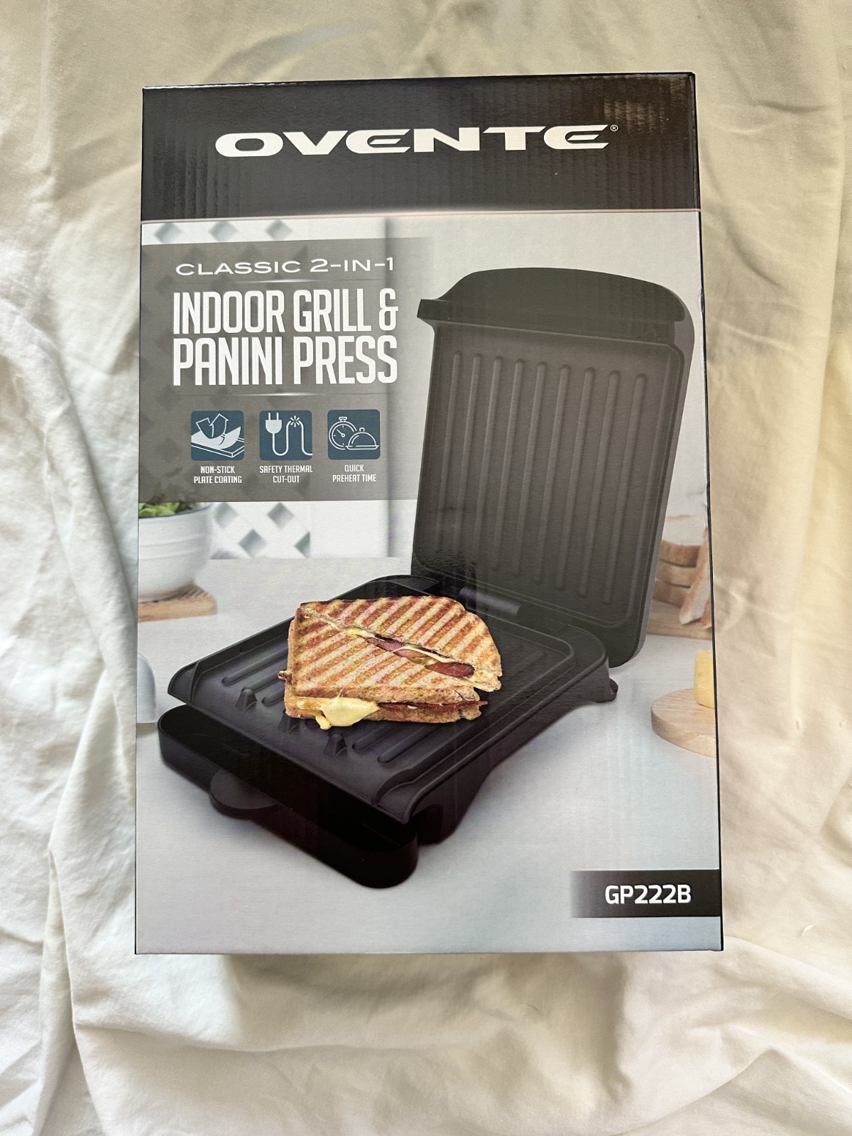 Ovente Classic 2-in-1 Indoor Grill and Panini Press
