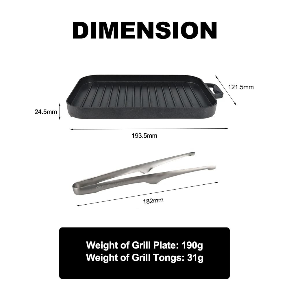 Compact Aluminium Alloy Mini Griddle Set with Stainless Steel Tongs – Portabl…
