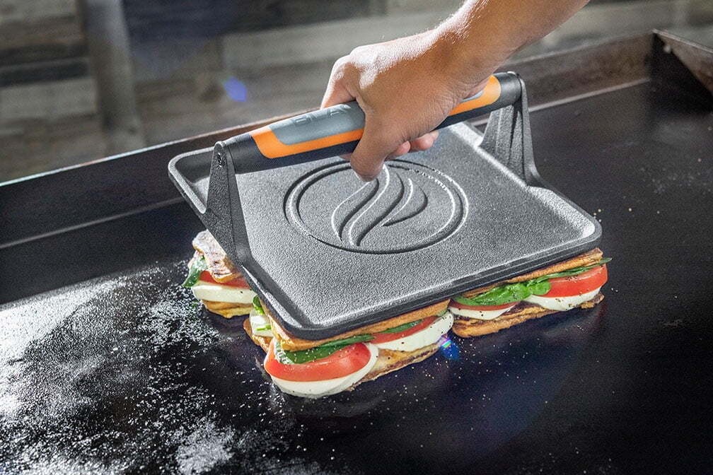 Outdoor Cooking Durable Cast Iron XL Griddle Grill Press Accessories tools