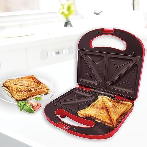 EUROSTAR ES901R 760W Sandwich Maker, Red