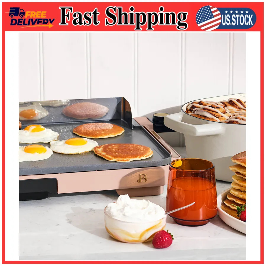 Beautiful XL Electric Griddle 12 x 22 Ceramic Nonstick Rose by Drew Barrymore
