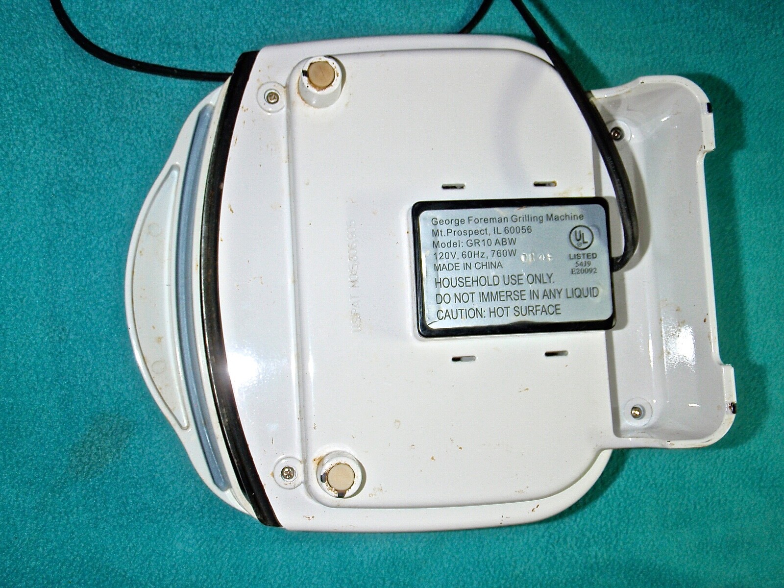 GEORGE FOREMAN LEAN MEAN FAT GRILLING MACHINE & BUN WARMER MODEL GR10 ABW~TESTED