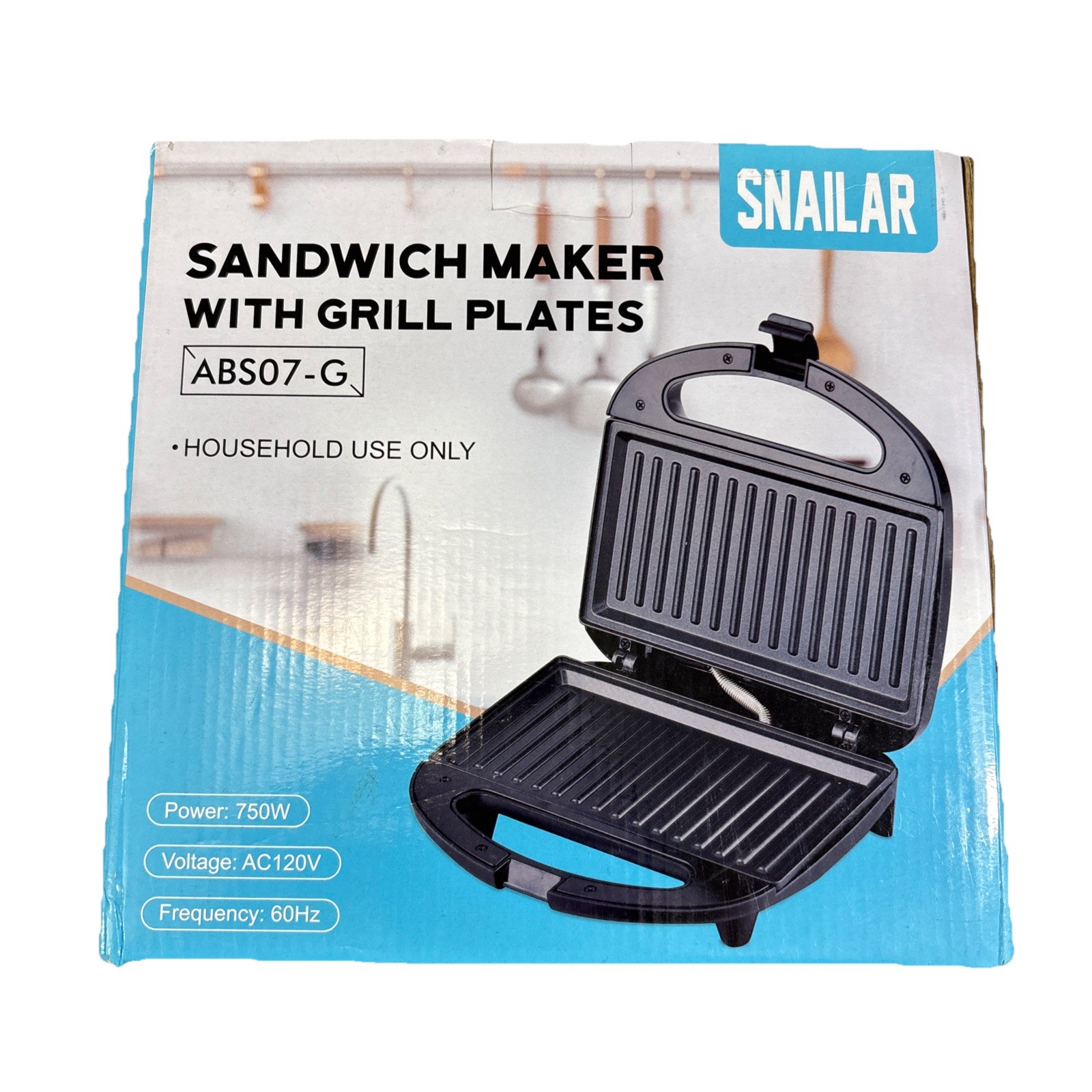 Sandwich Maker with Grill Plates Non-Stick Household Use ABS07-G NEW FREE SHIP!!