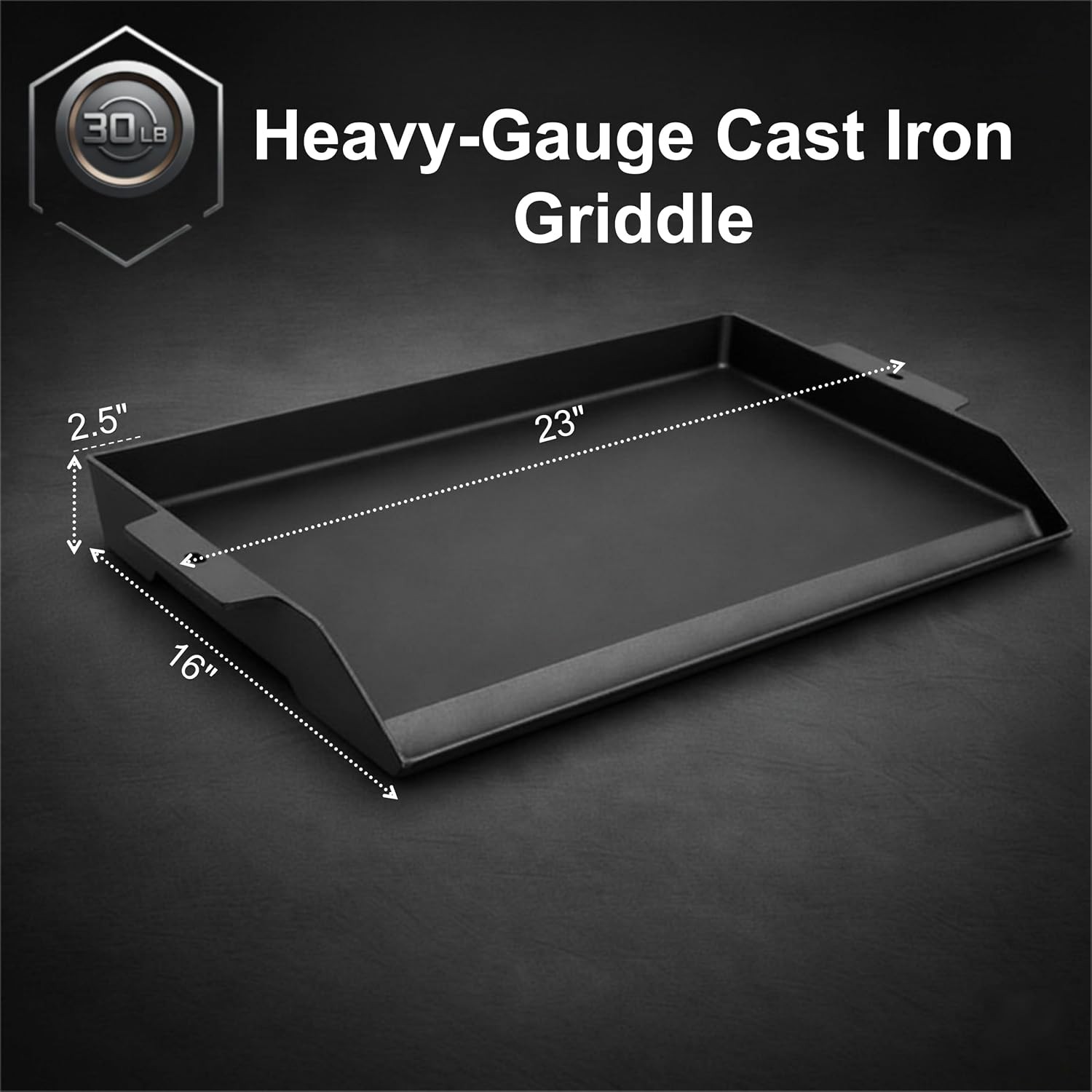 Updated Cast Iron Griddle for Gas Grill, 23″ x 16″ Large Matte Porcelain Enamel