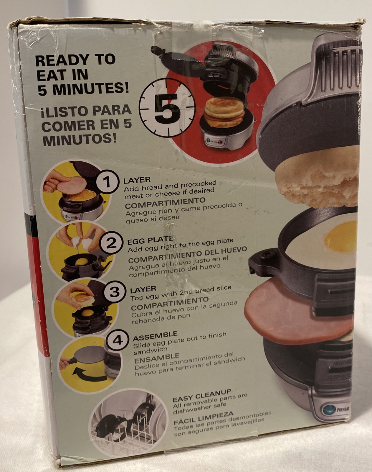 KITCHENWARE…Hamilton Beach Quick Easy Breakfast Sandwich Maker Silver 25475W