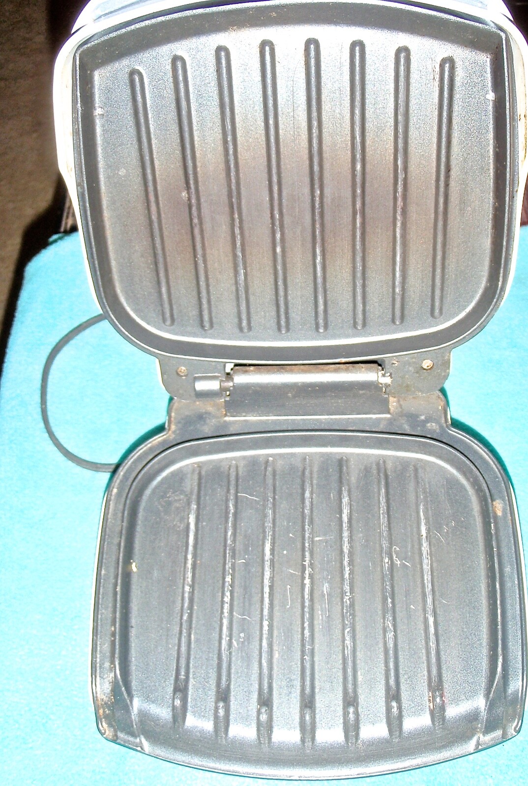 GEORGE FOREMAN LEAN MEAN FAT GRILLING MACHINE & BUN WARMER MODEL GR10 ABW~TESTED