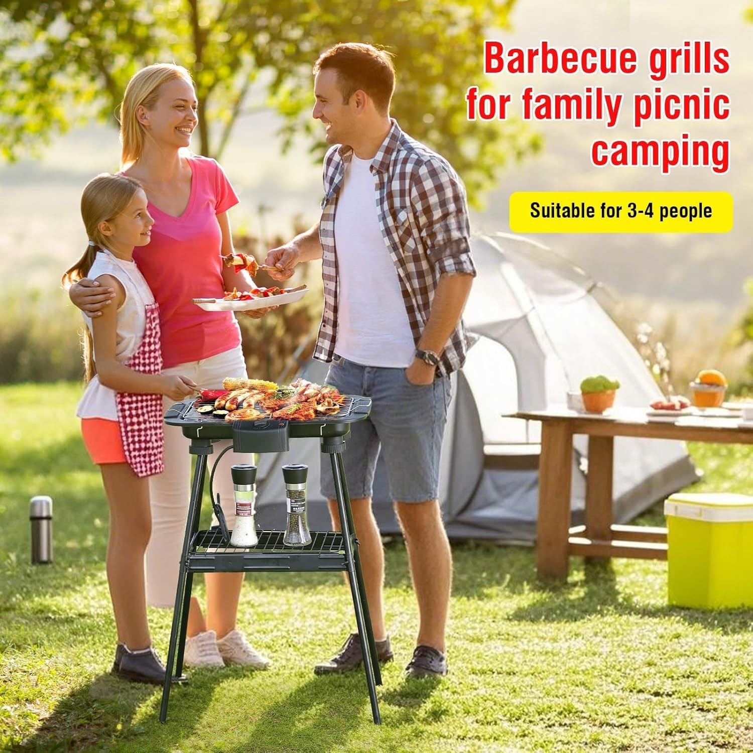 Smokeless Electric Grill – Portable Indoor/Outdoor BBQ with Removable Stand