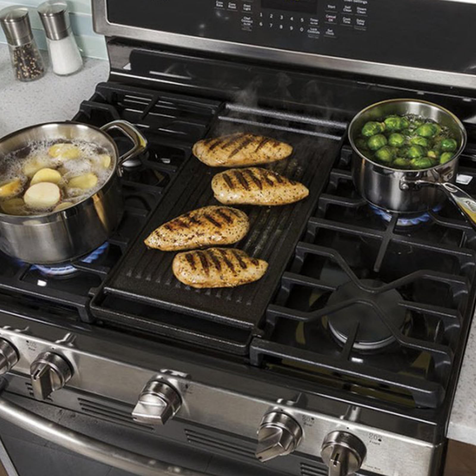 Reversible Cast Iron Griddle WB31X24998 WB31X24738 JXGRILL1 for GE Stove