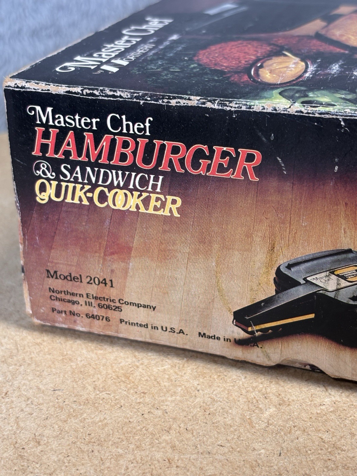 Master Chef Hamburger Sandwich Quik Cooker Electric Griddle Model 2041 NOS