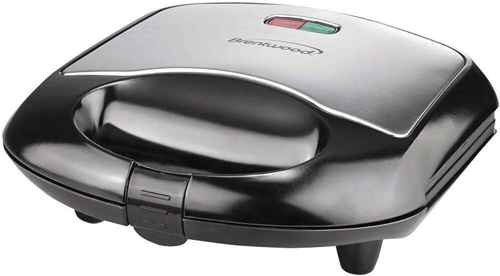 Brentwood Compact Dual Sandwich Maker Black Non Stick 750 Watts Heat Indicator