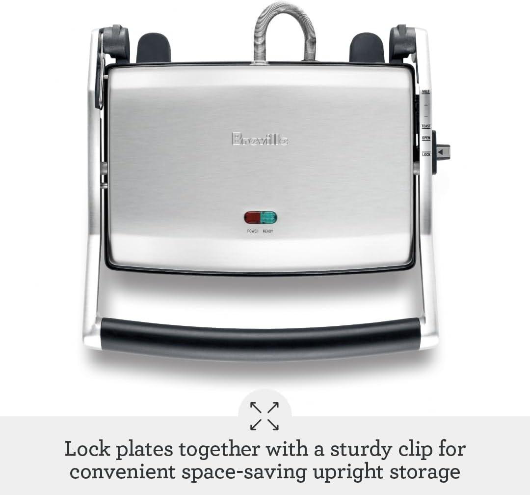Breville BSG520XL Panini Duo Sandwich Maker – Nonstick, 2 Slice, Stainless Steel