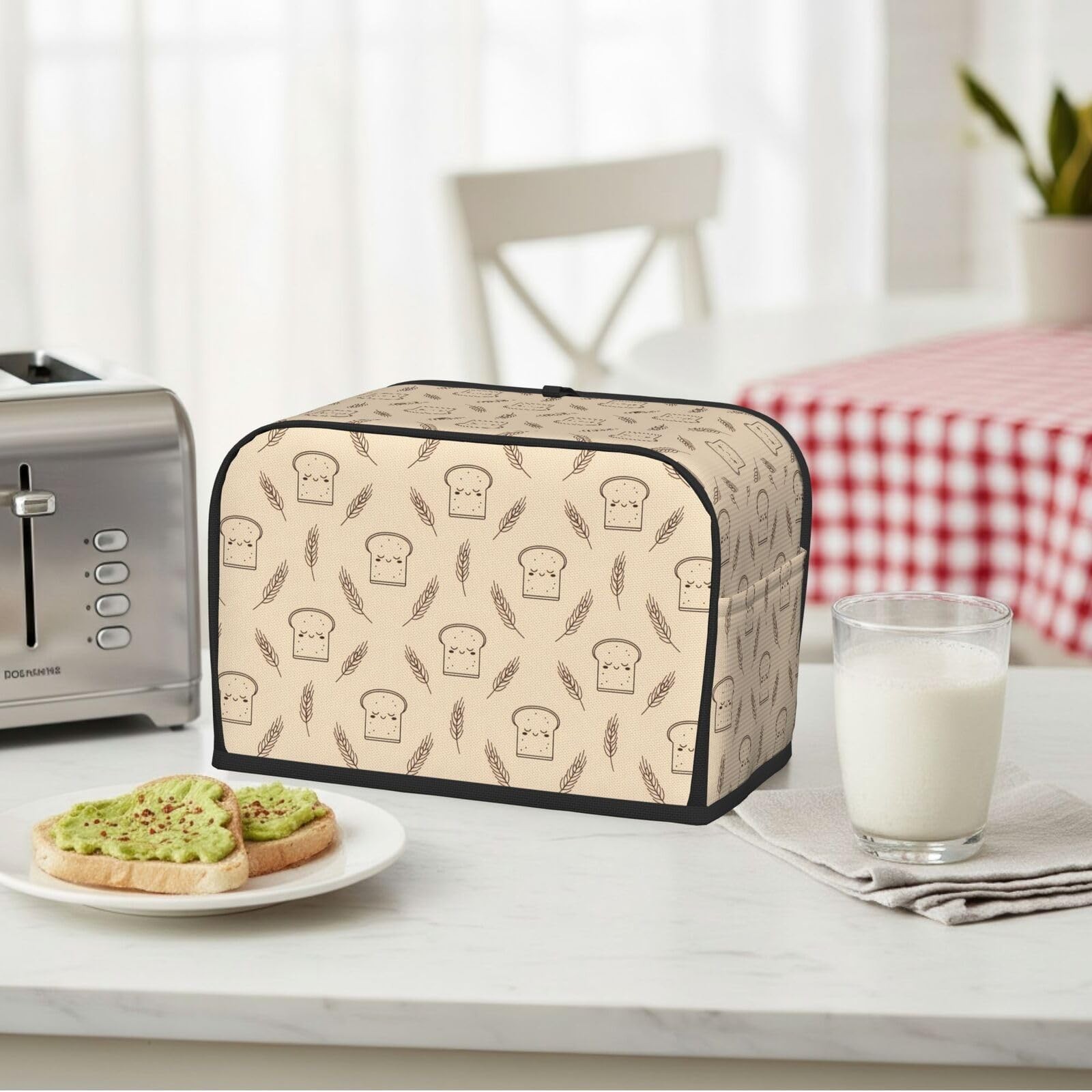 NeuKim 2 Slice Toaster Cover Cute Toast Wheat 2 Slice,