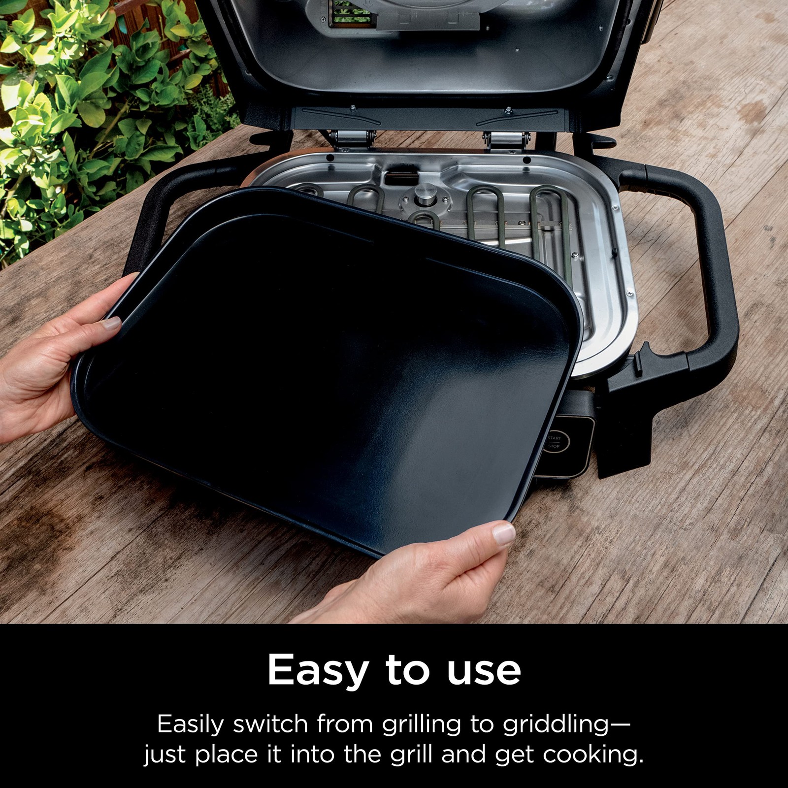 Ninja Woodfire Outdoor Flat Top Griddle Plate For Og700 Series Black Gray