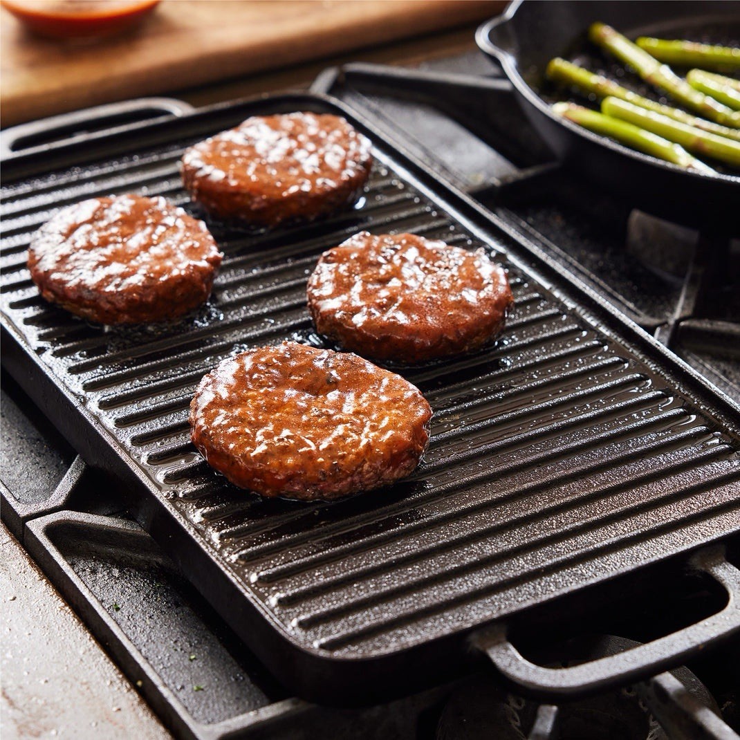 Bobby Flay GreenPan Cast Iron Reversible Grill Griddle 16.5 x 9.5 Preseasoned