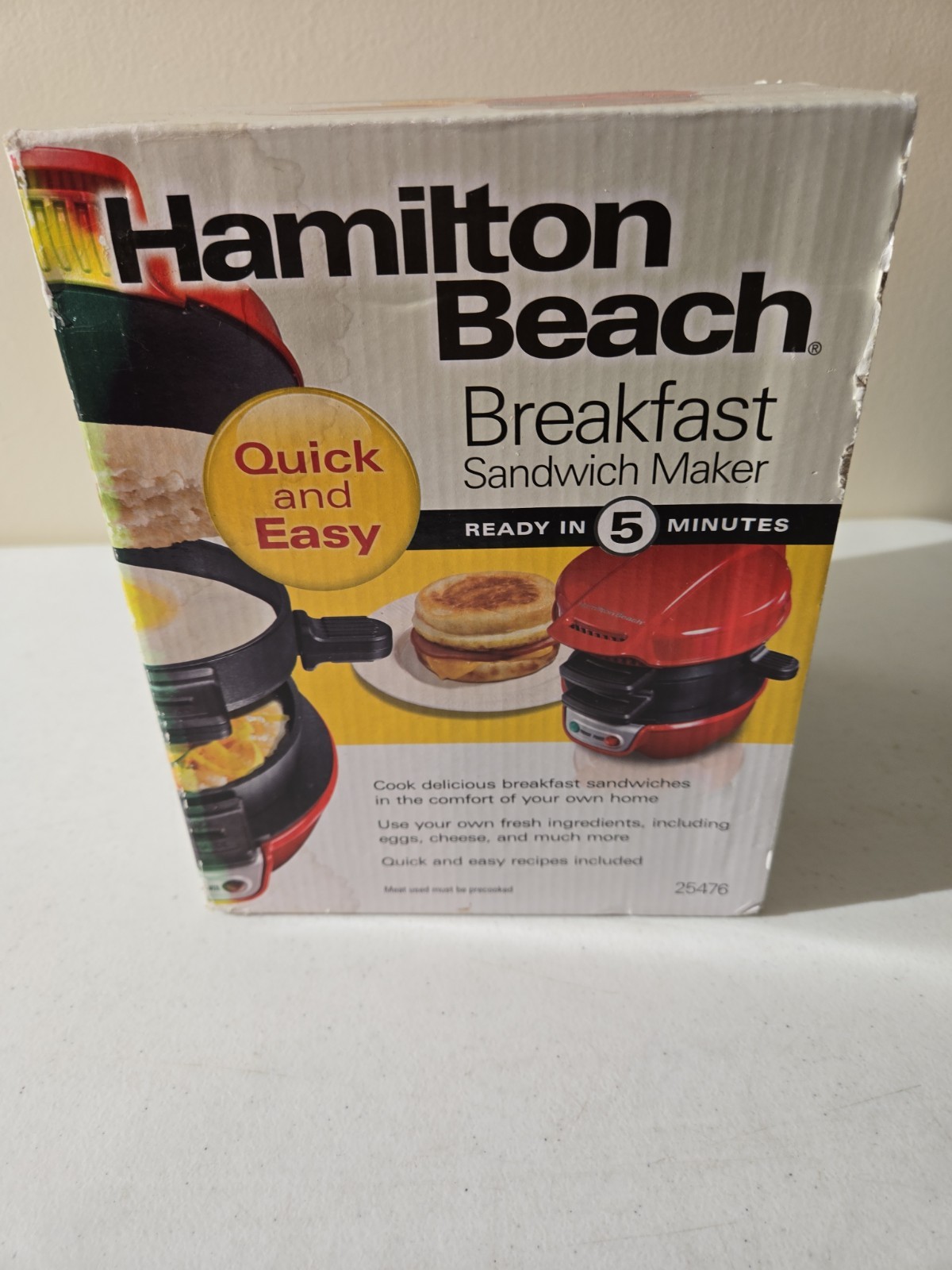 Hamilton Beach Breakfast Sandwich Maker – Black Model # 25477. New