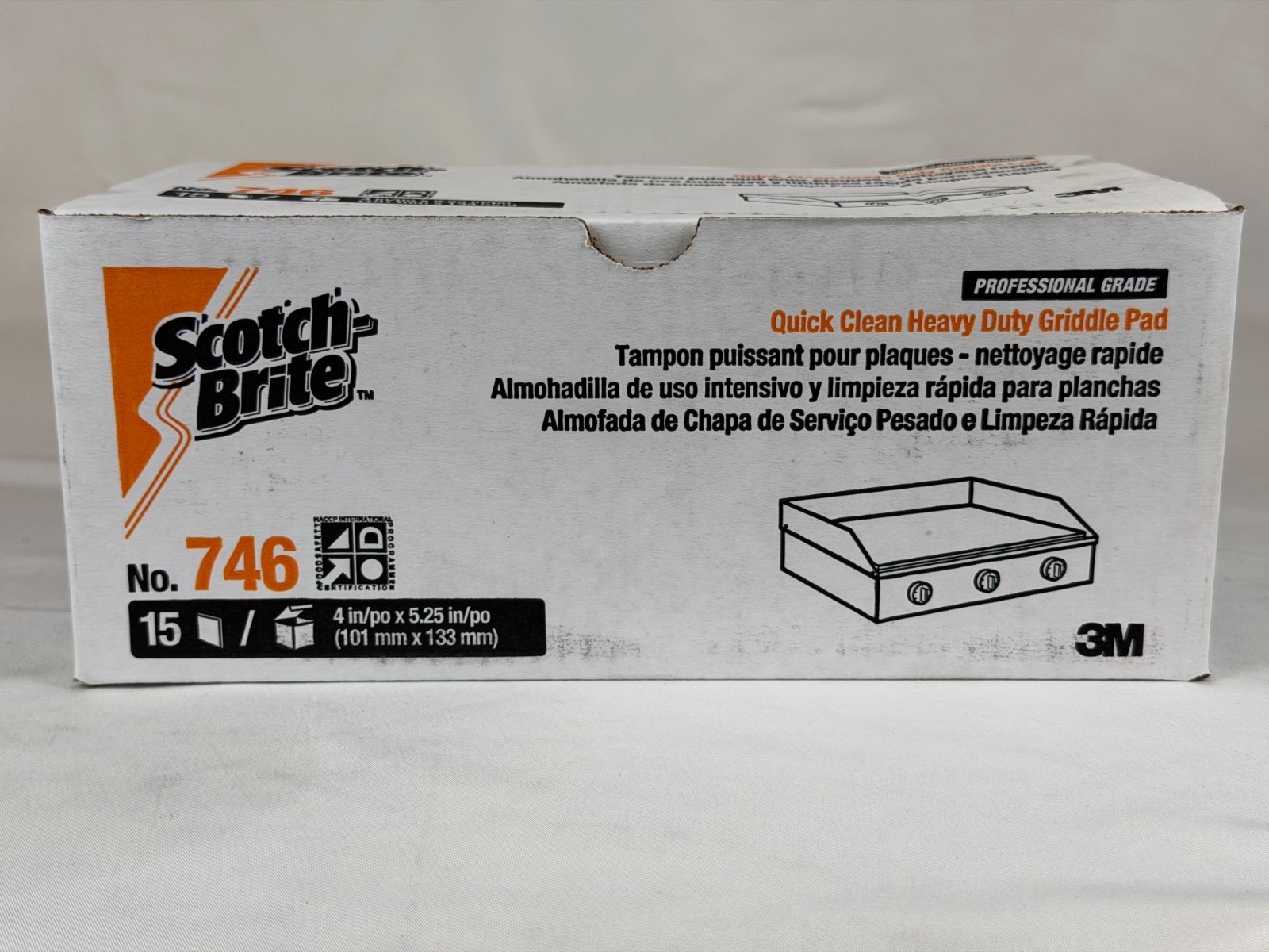 Scotch-Brite Quick Clean Heavy Duty Griddle Pad 5.25″ L x 4″ W x .8″ D | 15/Case