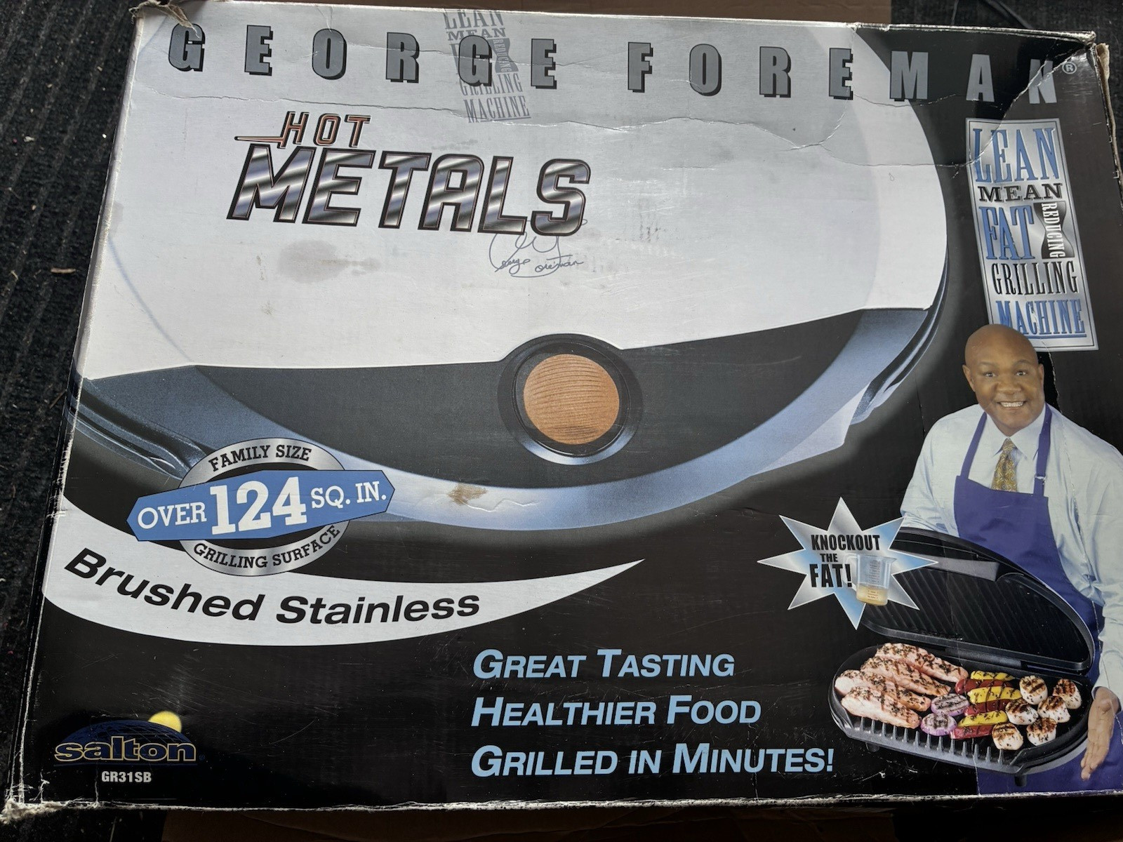 George Foreman GR31SB Hot Metals Brushed Stainless Grill 124 sq in