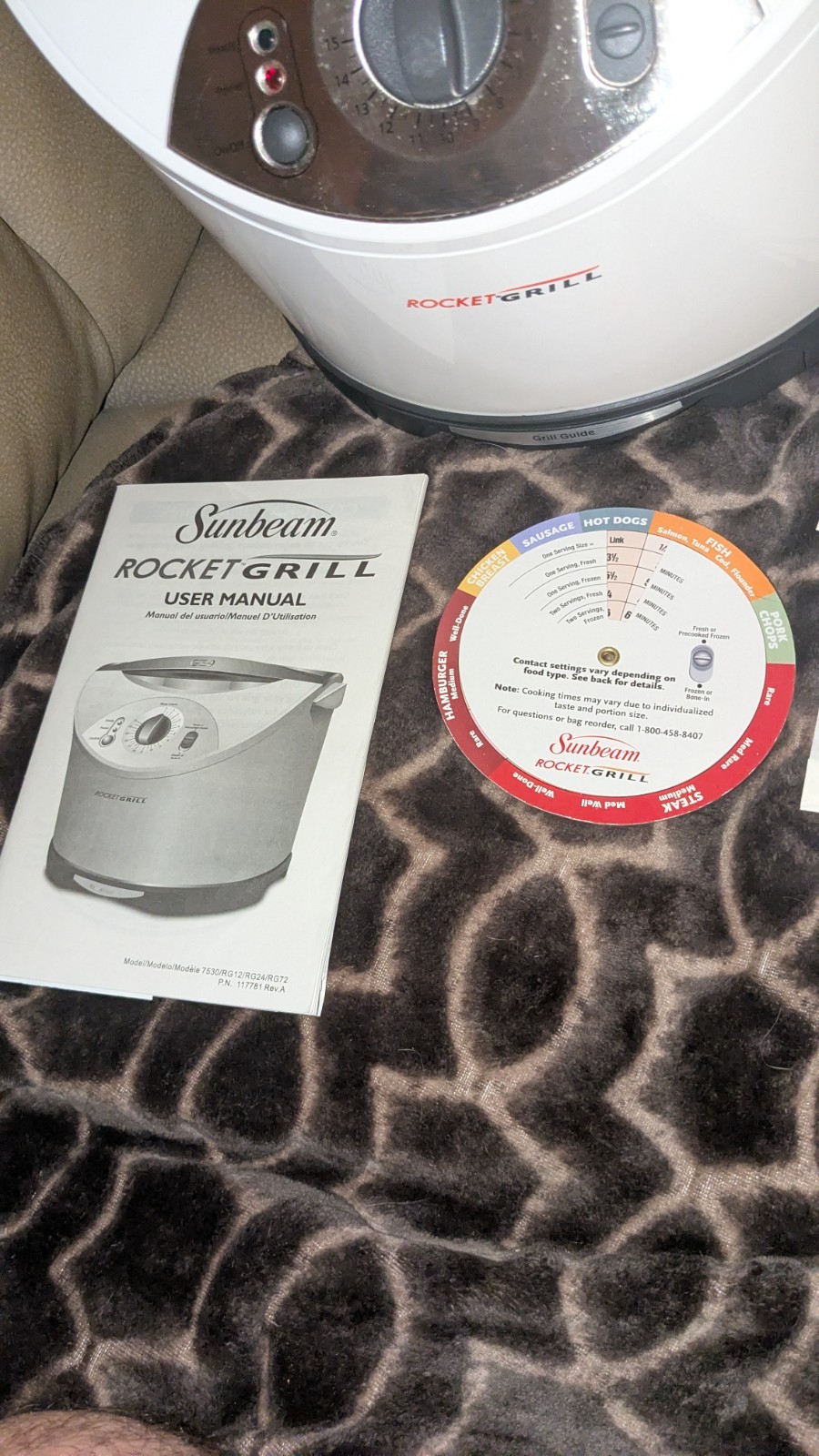 Sunbeam Rocket Grill RG24 Indoor 5 Refill Parchment Bags Included And Manual
