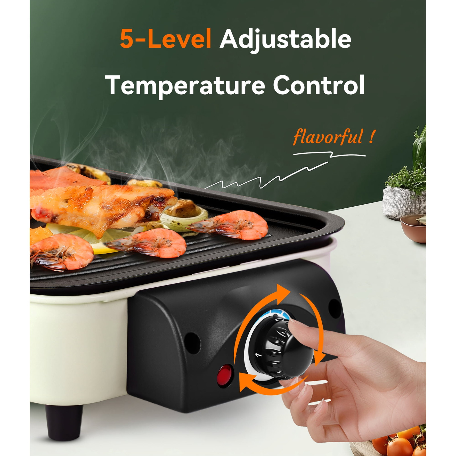 Casualife Electric Griddle 2in1 Indoor Smokeless Grill Removable Non Stick Plate